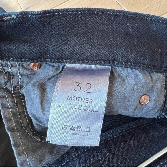 Mother The Stunner Zip Two Step Fray Hem Jeans Holding Hands 32 Classic Edgy - Picture 7 of 9